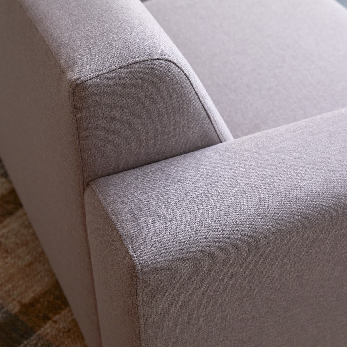 Lars - Ecksofa mit Eckelement rechts und taupegrauem Stoffbezug 295 × 185 cm