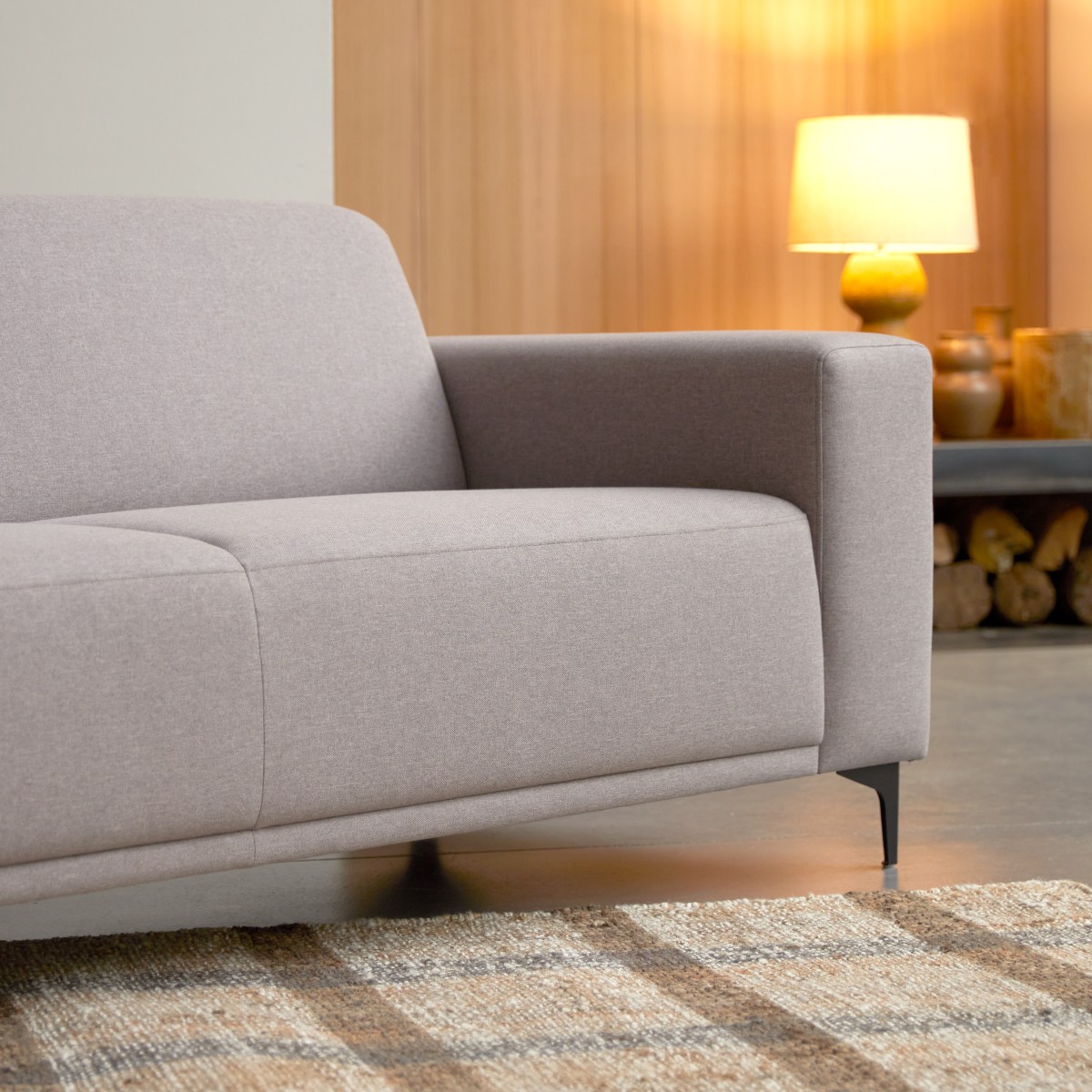Lars - 3-Sitzer-Sofa mit taupegrauem Stoffbezug