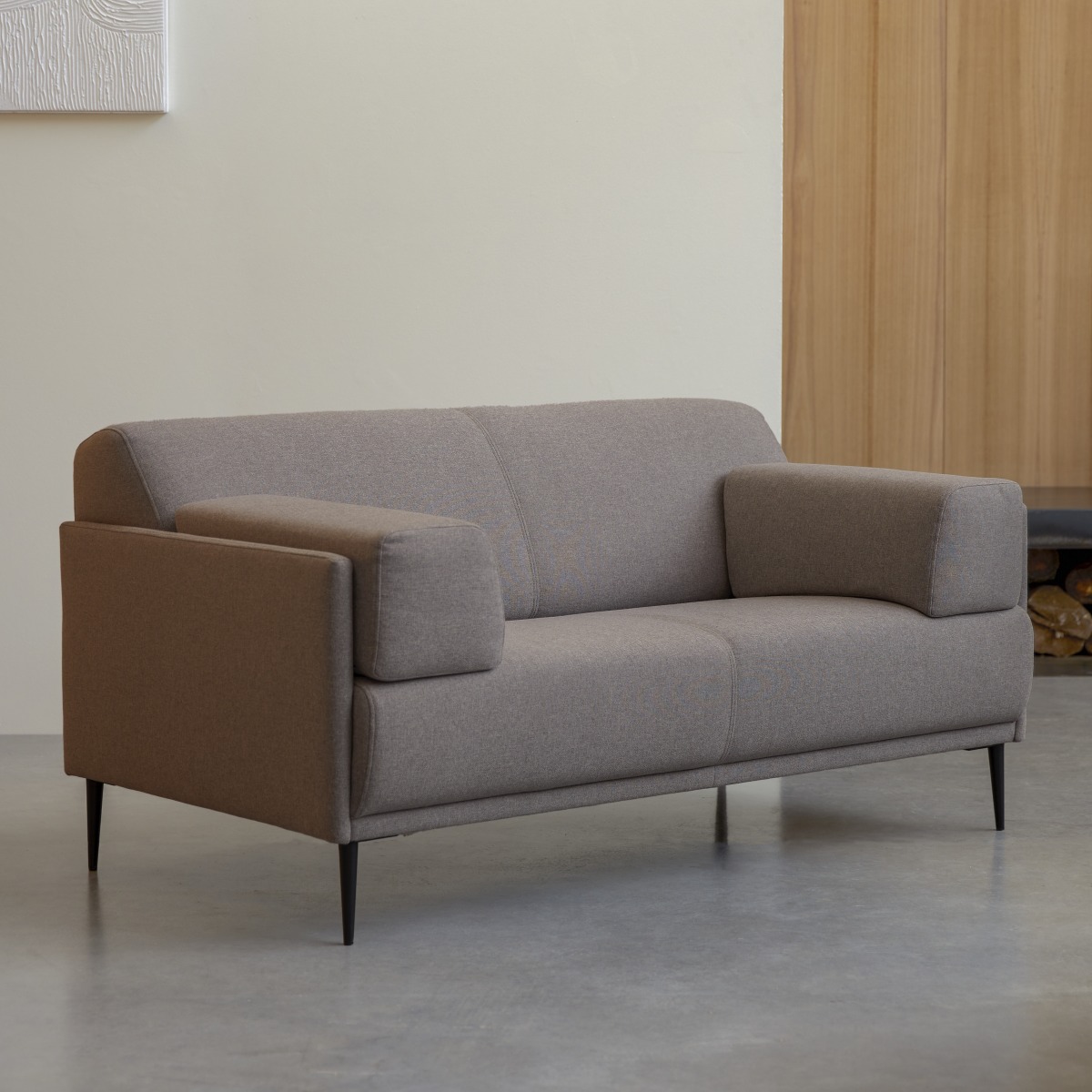 Finn - Finn - 2-3-Sitzer-Sofa mit maulwurfsgrau Stoffbezug