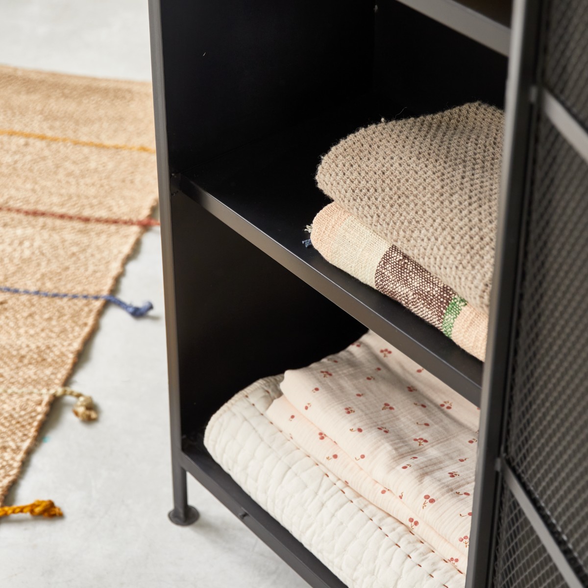 Alma - Children’s metal cupboard with mesh-front doors