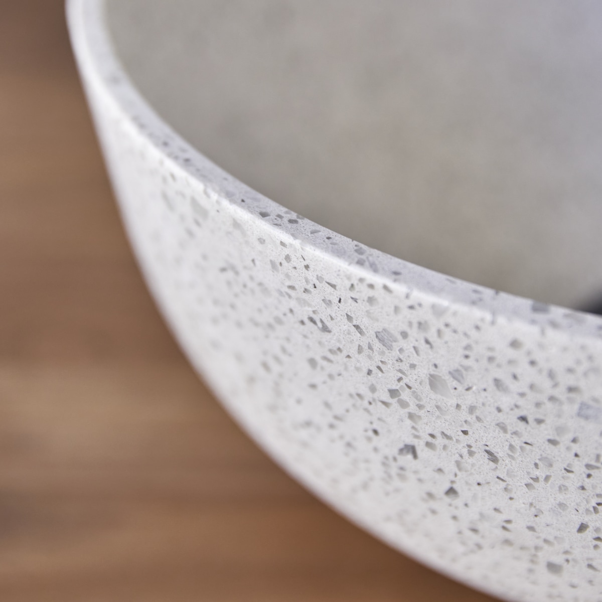 Elea - Rundes weißes Waschbecken aus Premium-Terrazzo ∅ 32 cm