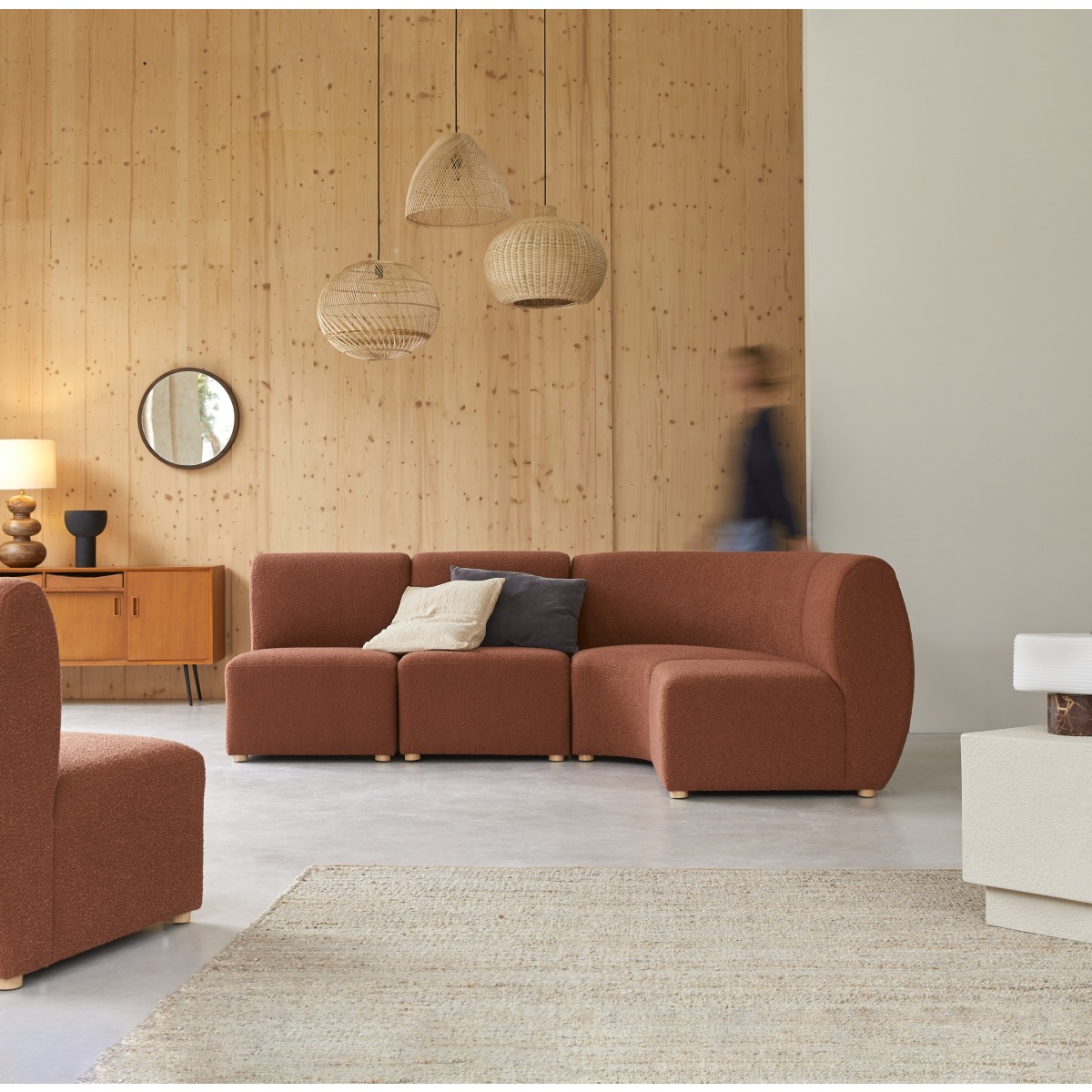 Hempi - Tapis en chanvre et fibres mélangées 250x250 cm