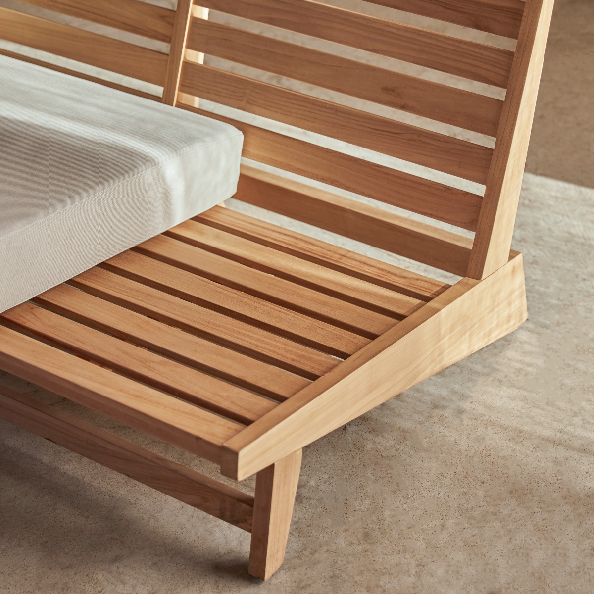 Olia - Gartenlounge aus massivem Teakholz, 3-Sitzer