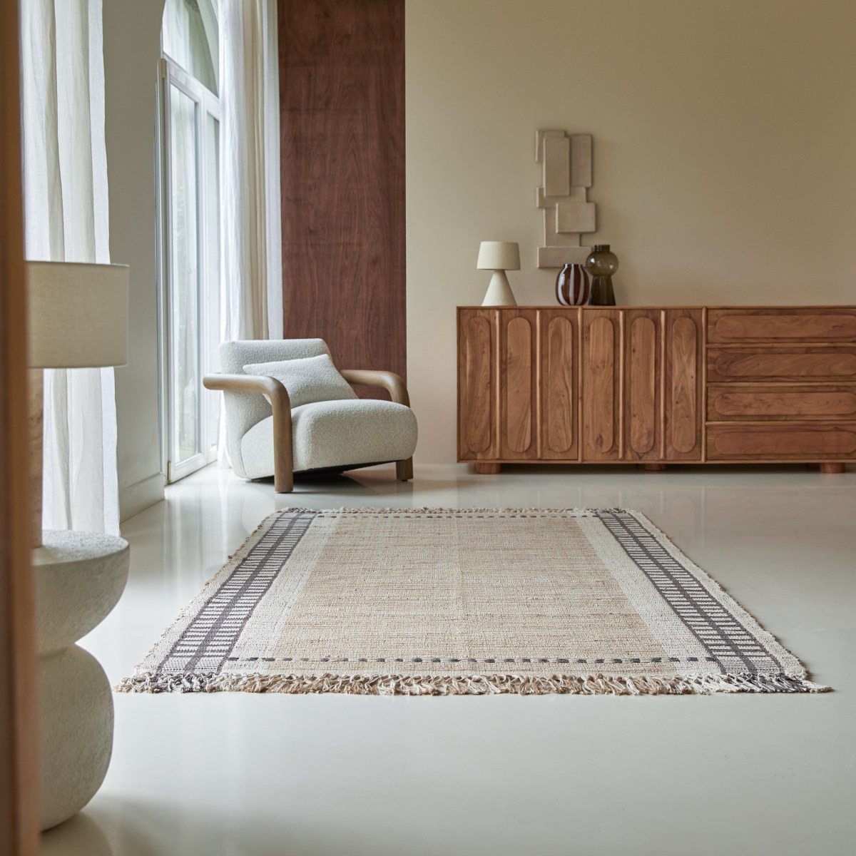 Sohane - Alfombra de yute y algodón 200x300 cm