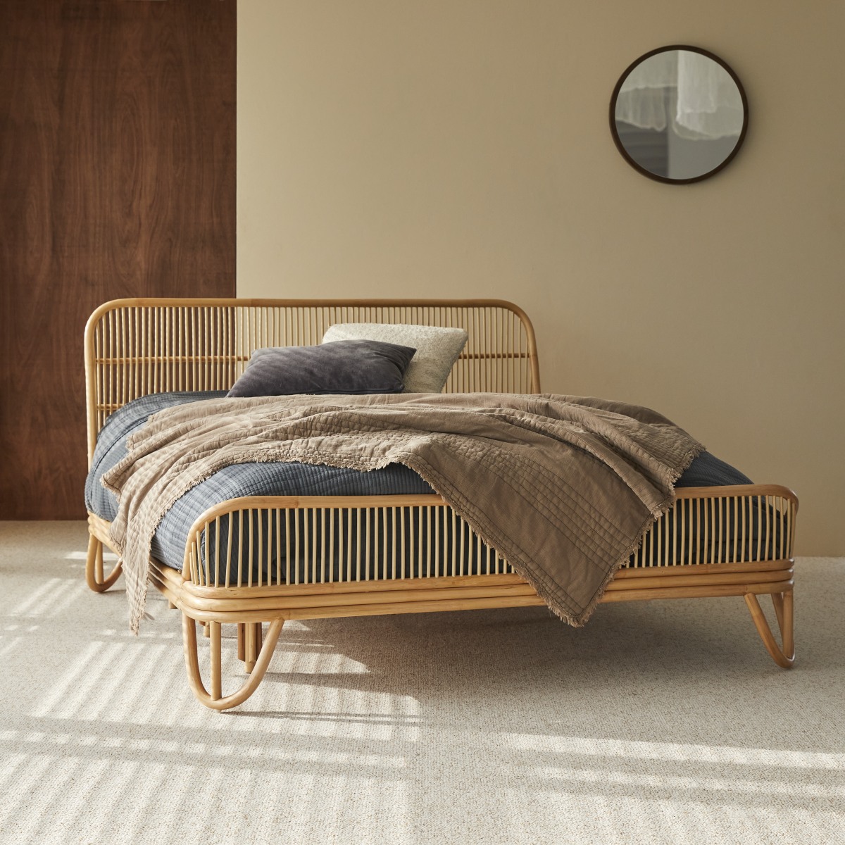 Simone - Rattanbett mit Lattenrost 160x200 cm