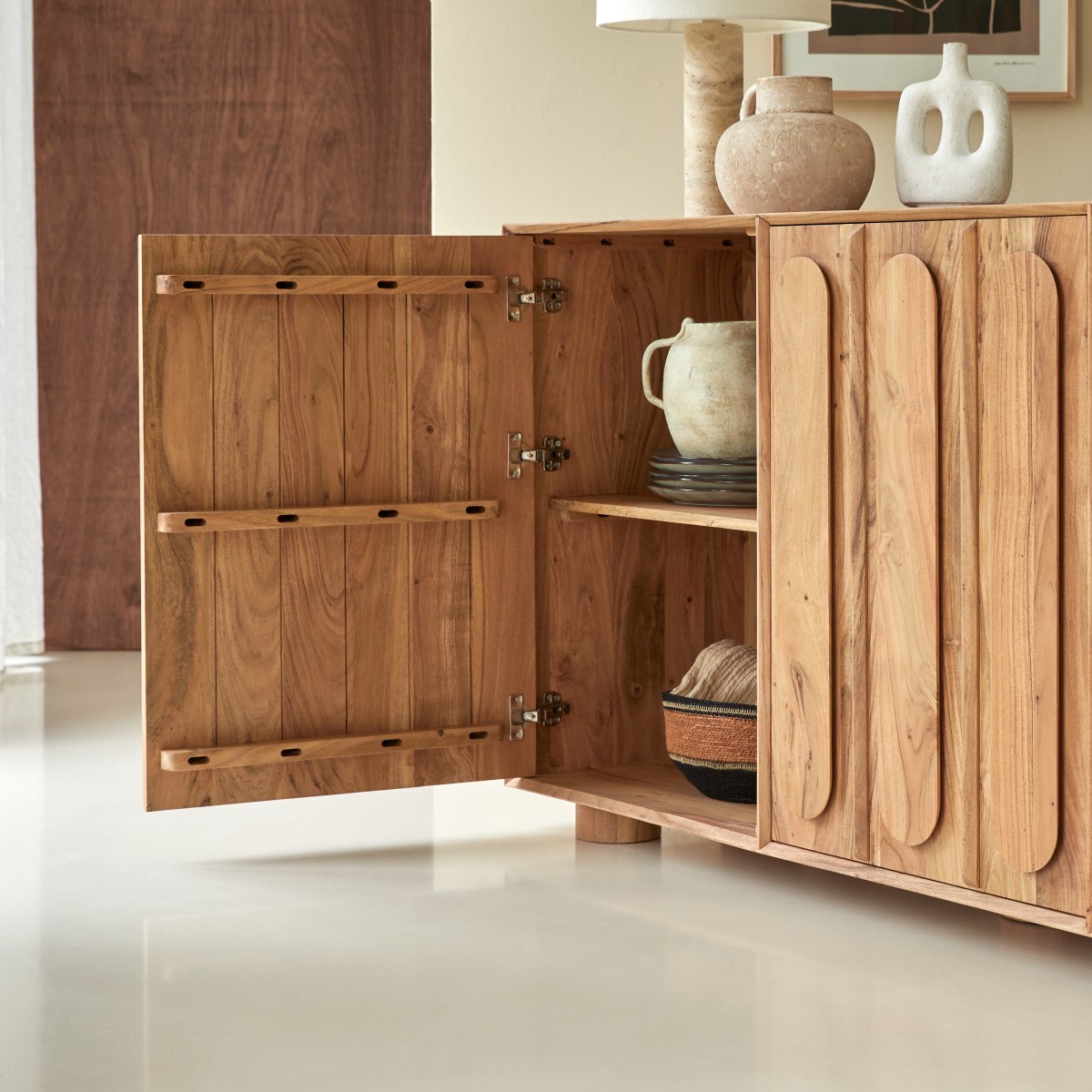 Olga - Buffet aus massivem Akazienholz 180 cm