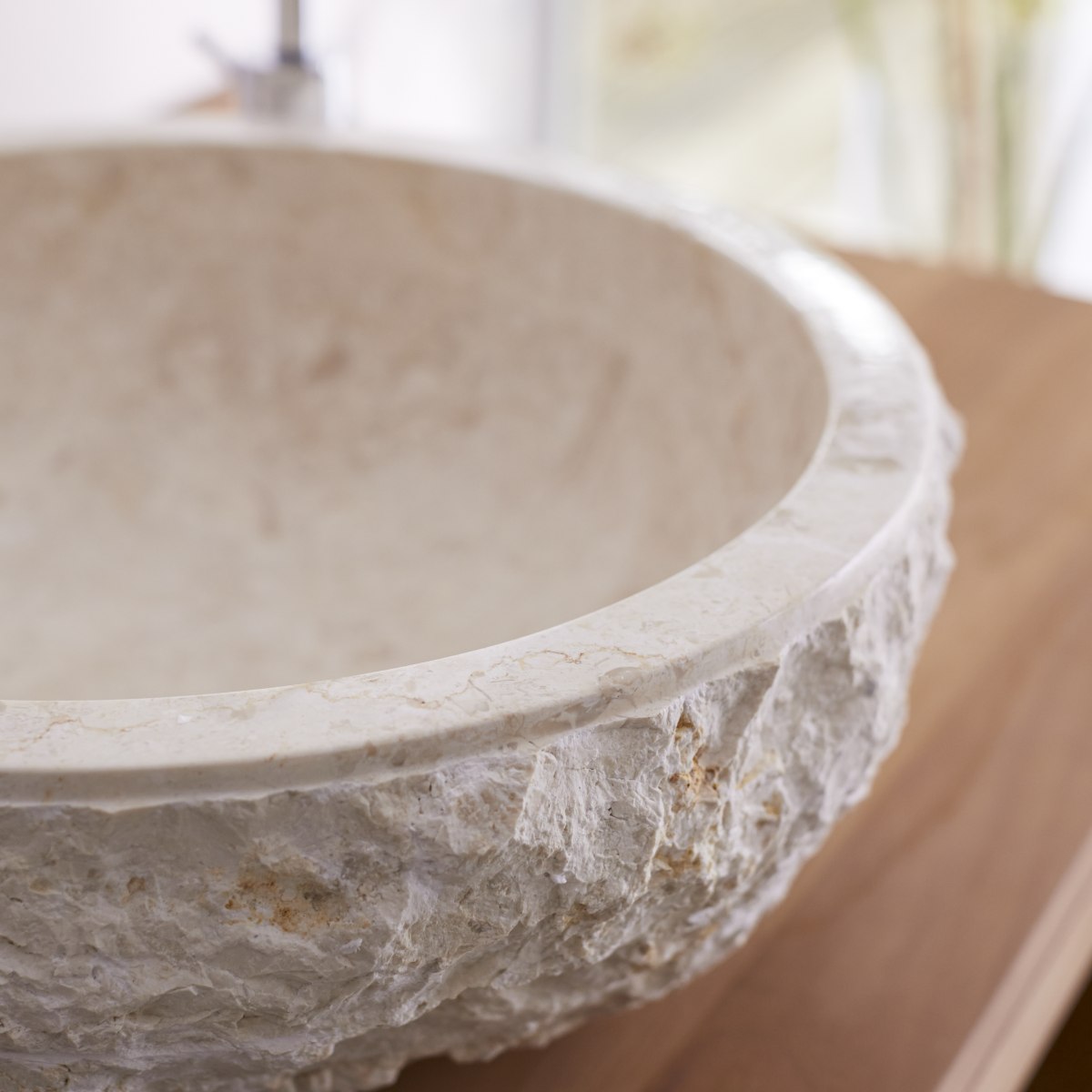 Scrula - Waschbecken aus Marmor cream ∅ 45 cm