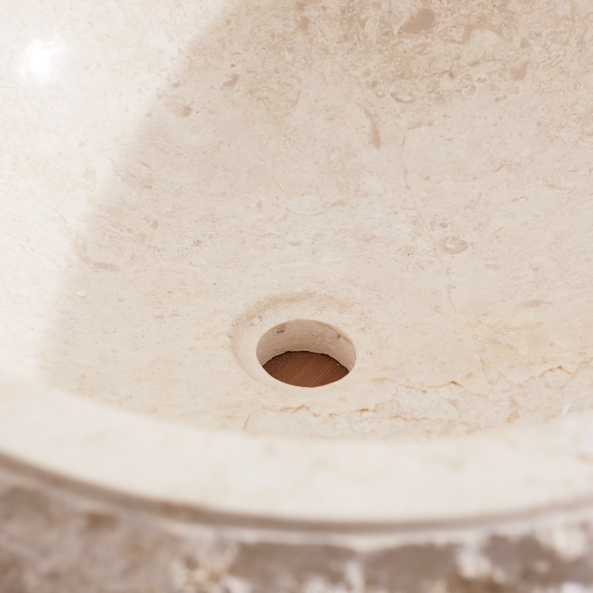 Scrula - Waschbecken aus Marmor cream ∅ 45 cm