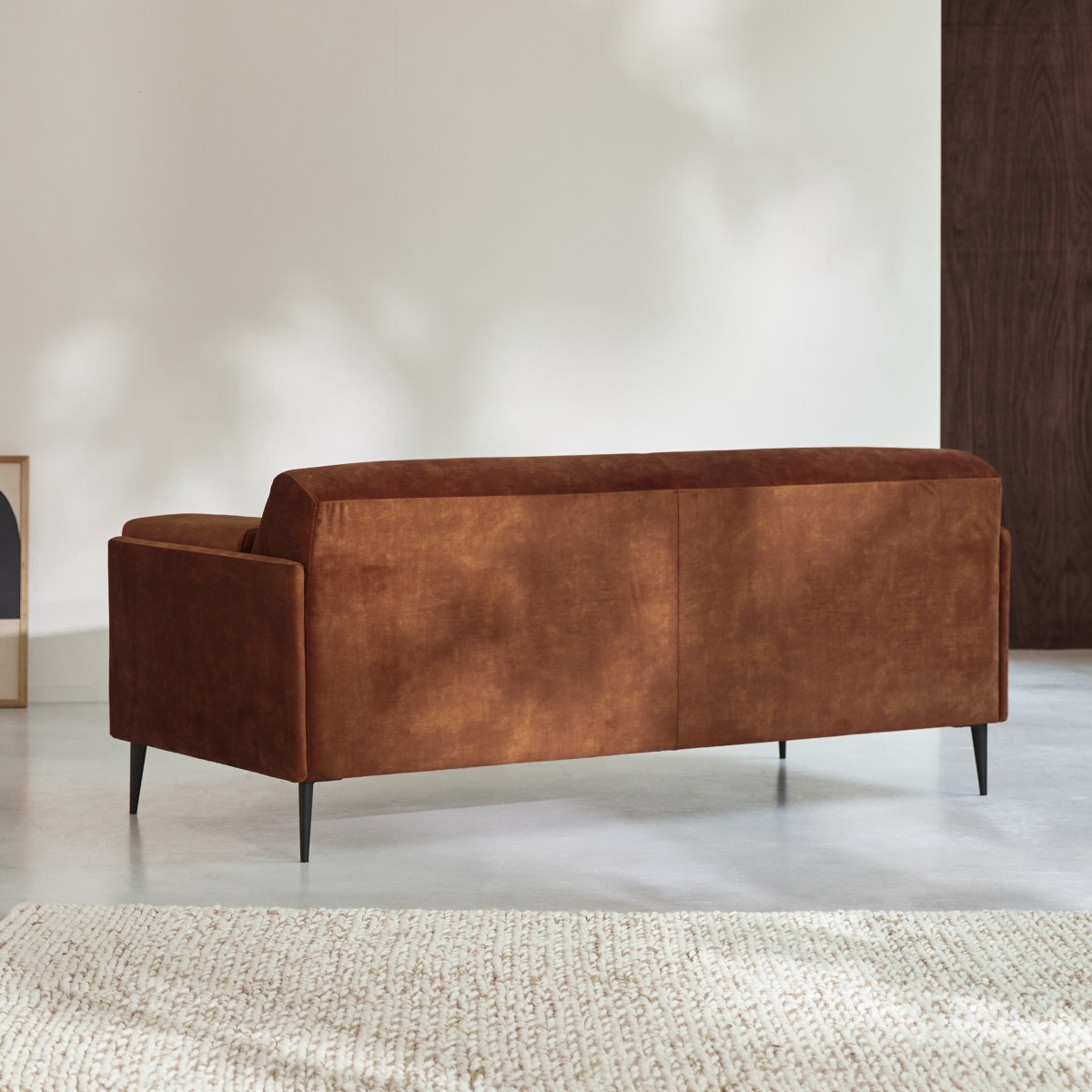 Finn - 3-Sitzer-Sofa aus terracottafarbenem Samt