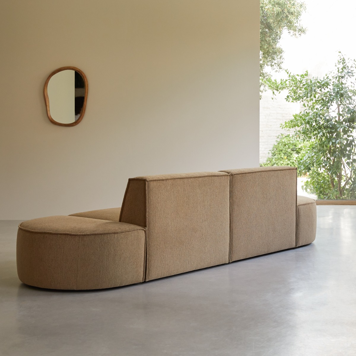 Dario - Modulares 2-Sitzer-Sofa aus camelfarbenem Stoff