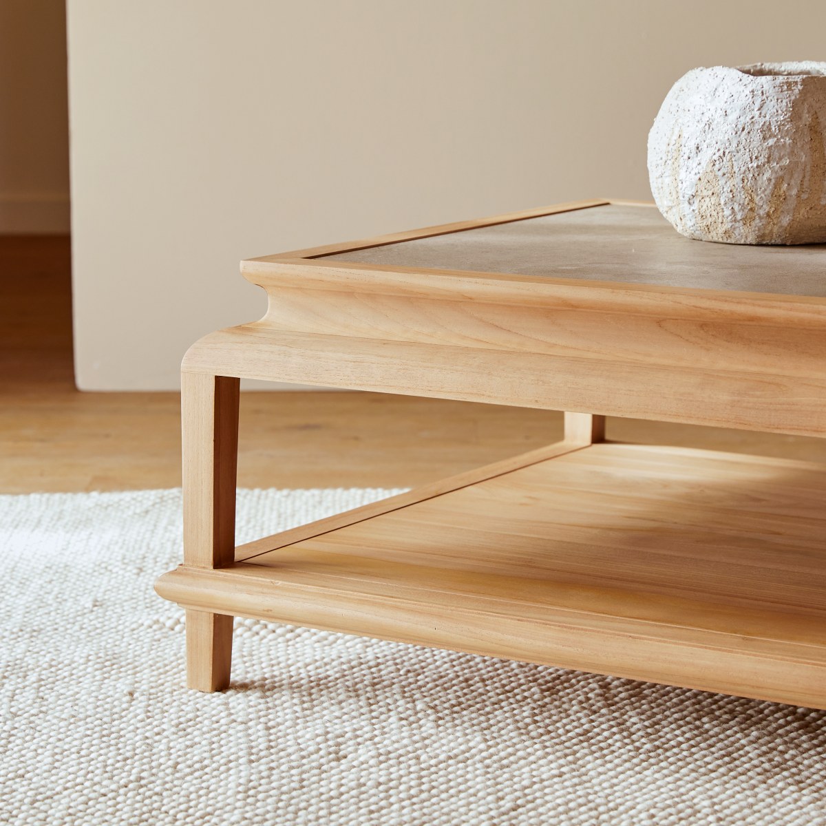 Achille - Rechteckiger Couchtisch aus massivem Teakholz