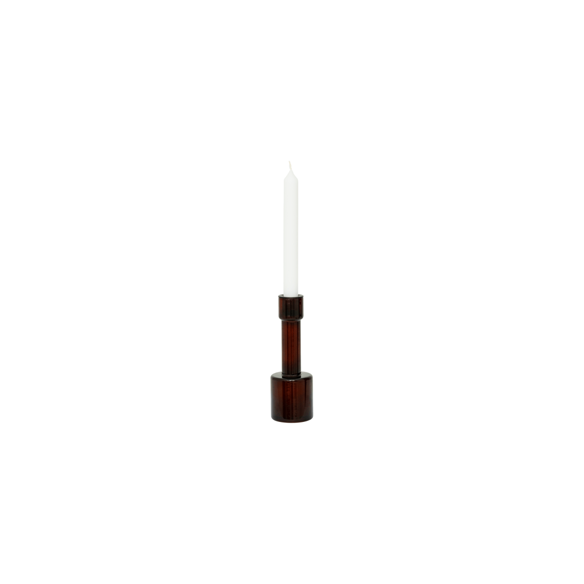 Lyla - Kerzenhalter aus recyceltem Glas, braun