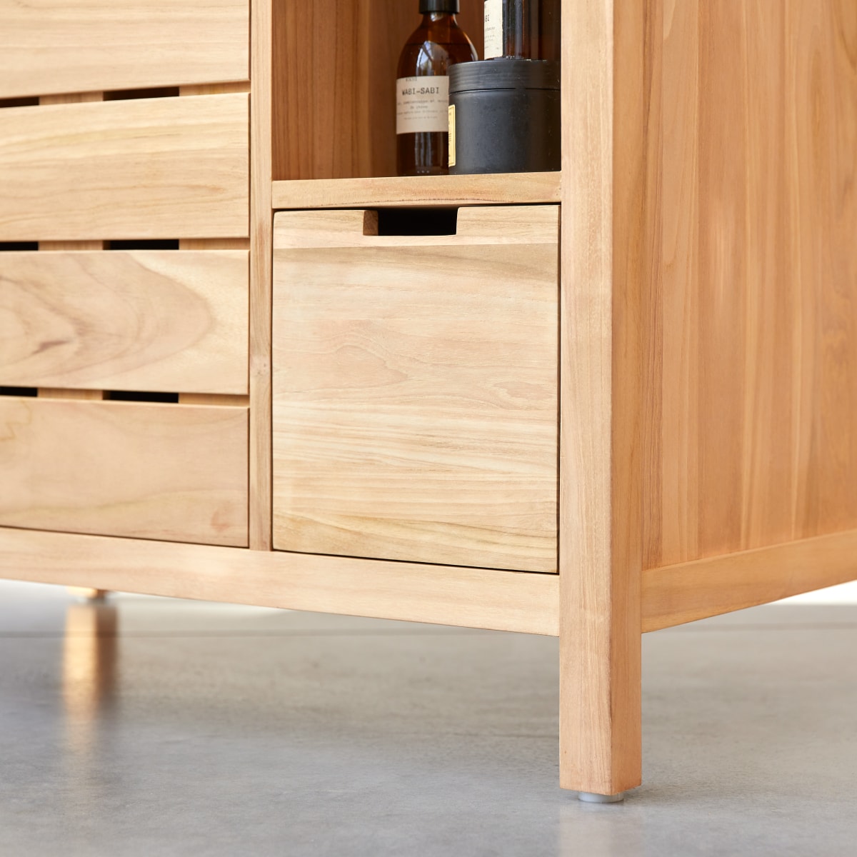 Serena - Waschtischunterschrank aus massivem Teakholz 100 cm