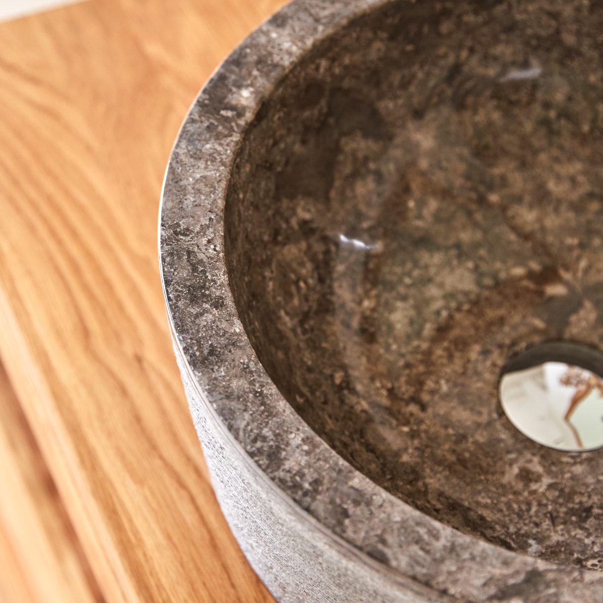 Exo Stri - Waschbecken aus Marmor grey ∅ 40 cm
