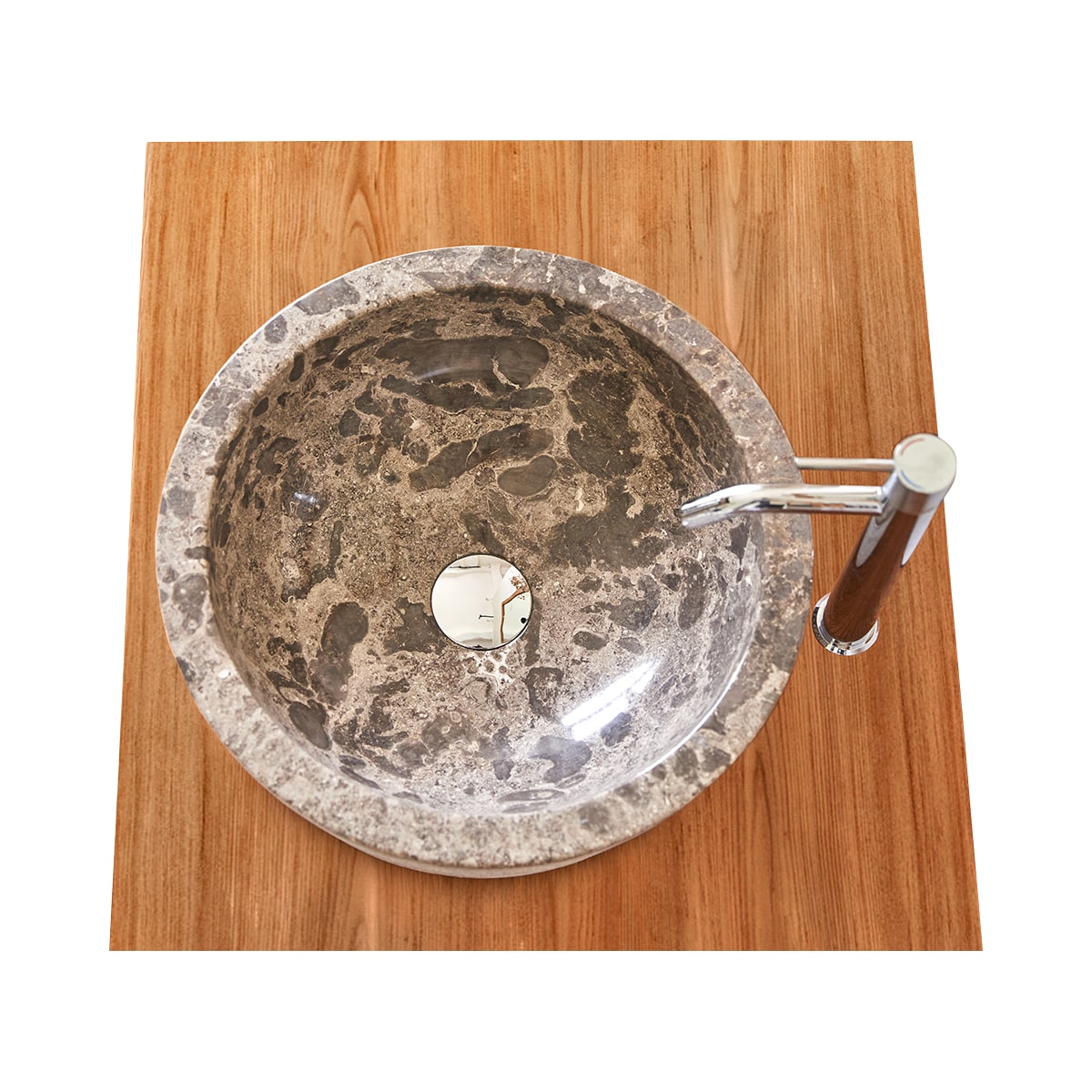 Exo Stri - Waschbecken aus Marmor grey ∅ 40 cm