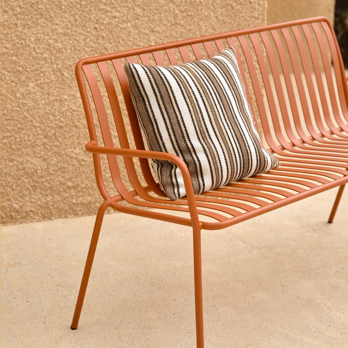 Gartenbänke aus Metall orange 132 cm - Sitzgelegenheiten 2 Sitzer Wohnzimmer