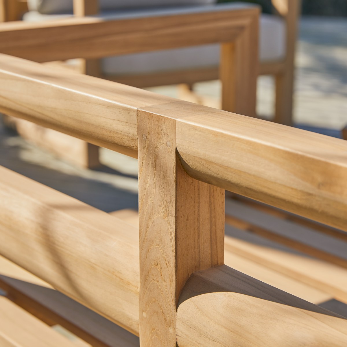 Noah - 3-Sitzer Gartenbank aus massivem Teakholz