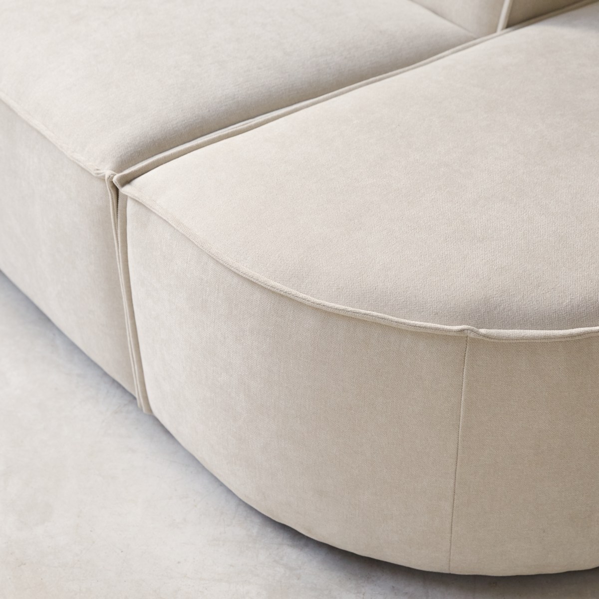 Dario - Lounge-Modulsessel mit beigefarbenem Stoffbezug