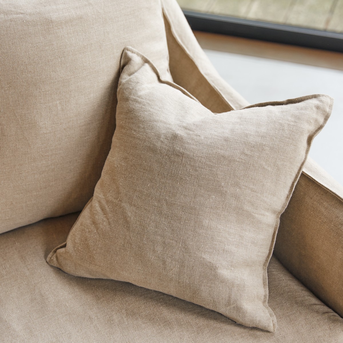 Ariane - Sofa aus naturbelassenem Leinen, 3-Sitzer