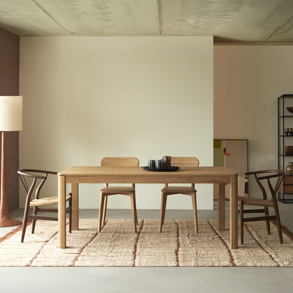 Léon - Uitschuifbare massief teakhouten tafel voor 8-10 personen.
