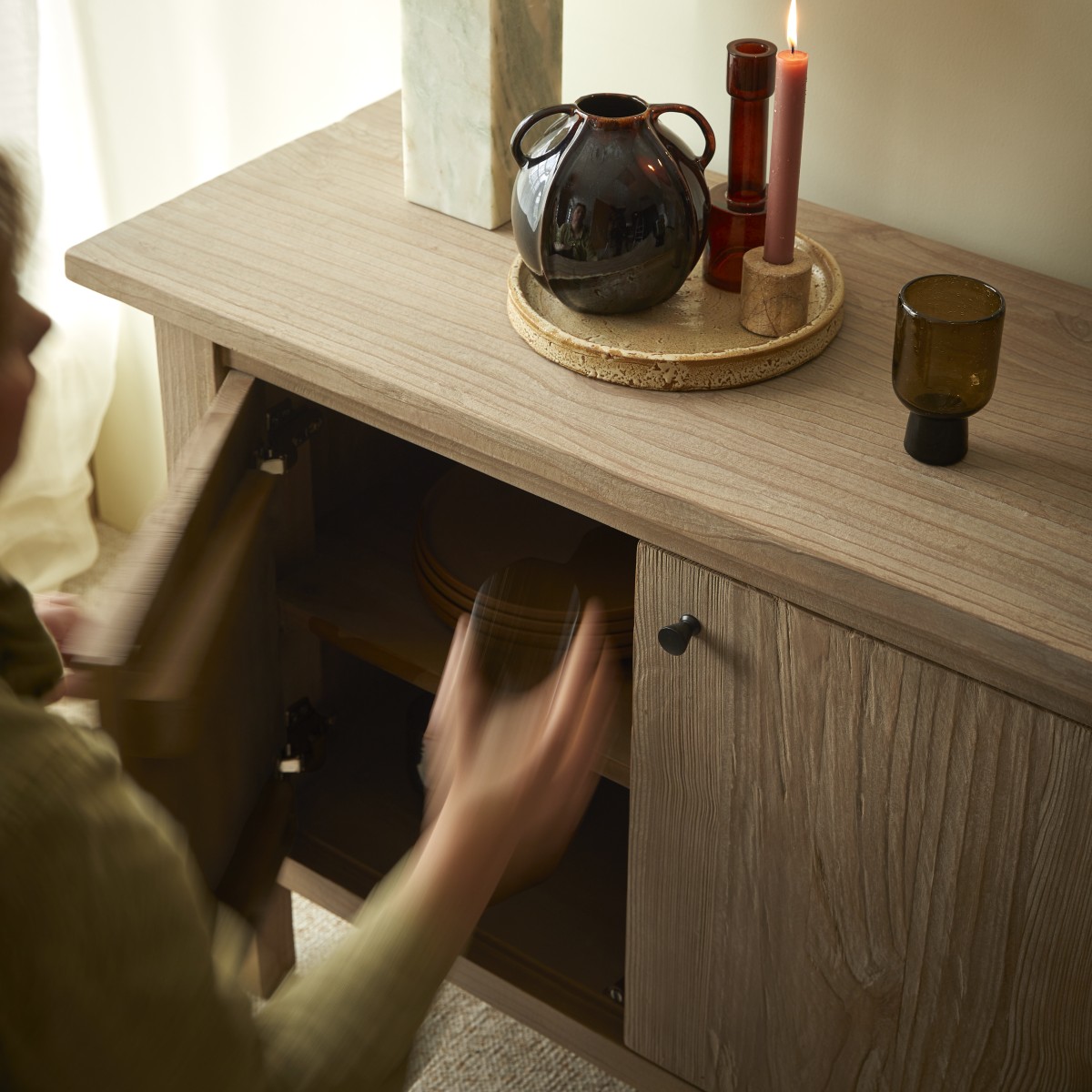Hazel - Credenza in pino massello riciclato 150 cm