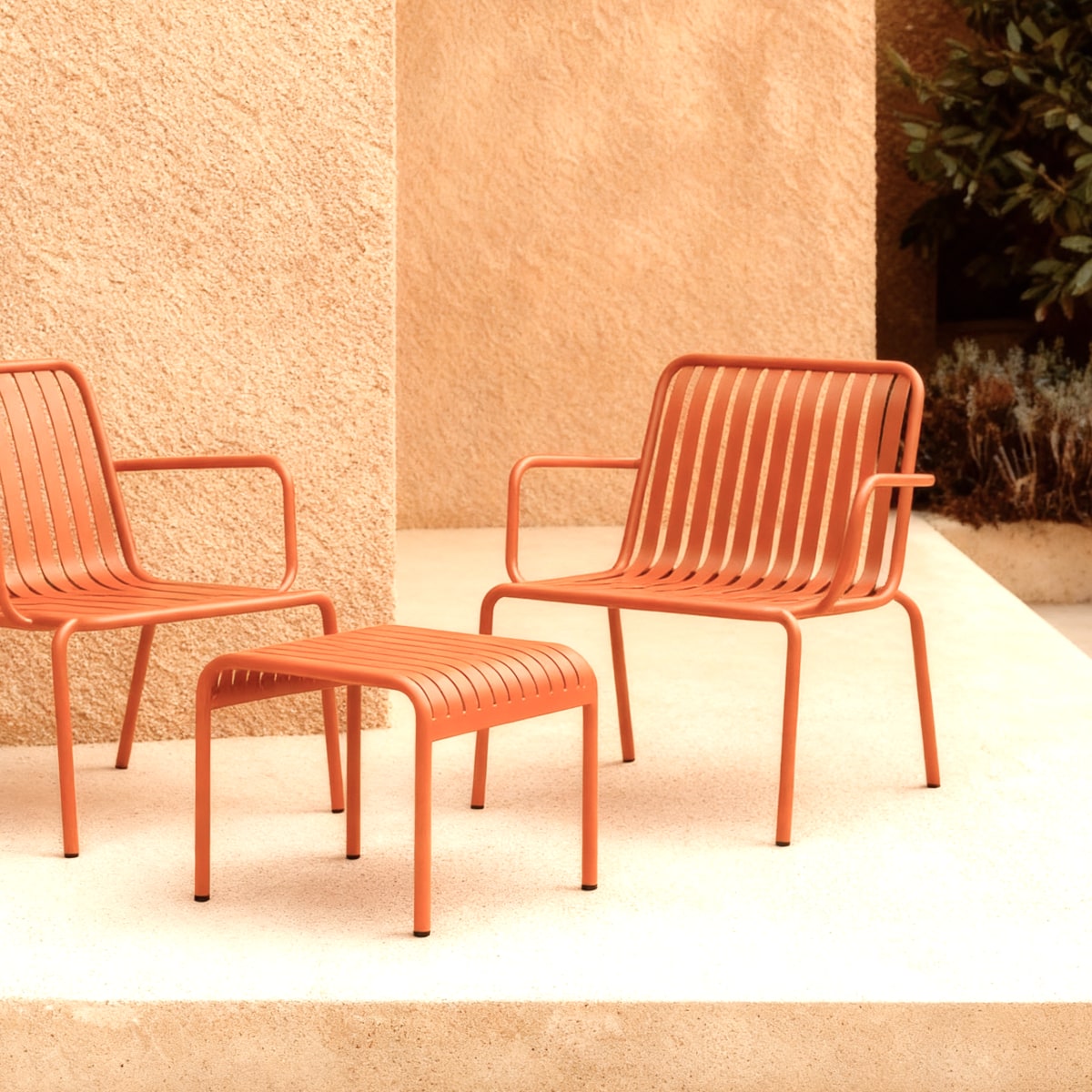 Gaby - Garten Lounges aus orangem Metall, 2-Sitzer
