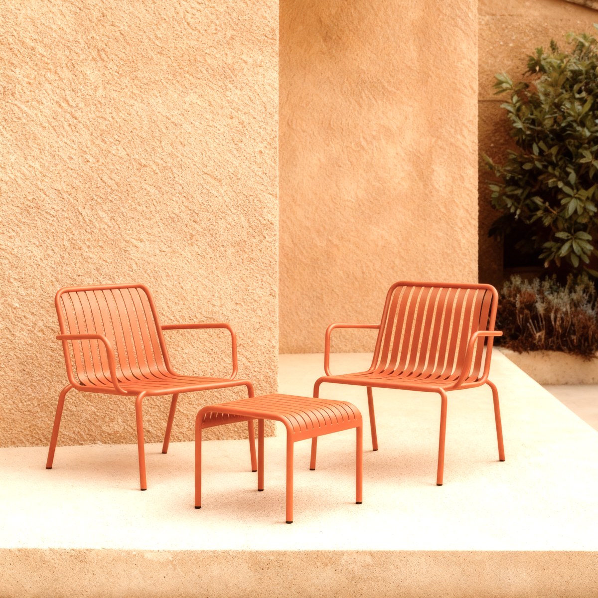 Gaby - Garten Lounges aus orangem Metall, 2-Sitzer