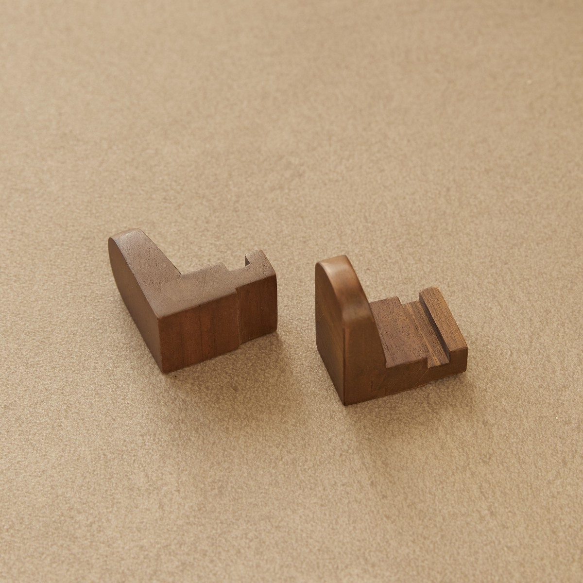 Arthur - 2er-Set modulare Haken aus massivem Mahagoni