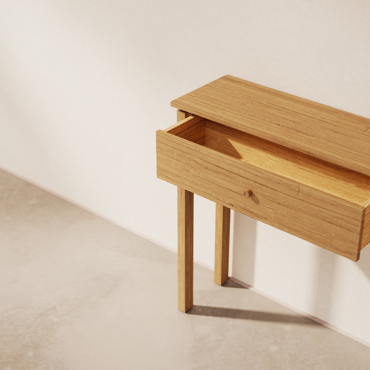 Renata - Consola de entrada de madera de caucho maciza P. 28 cm