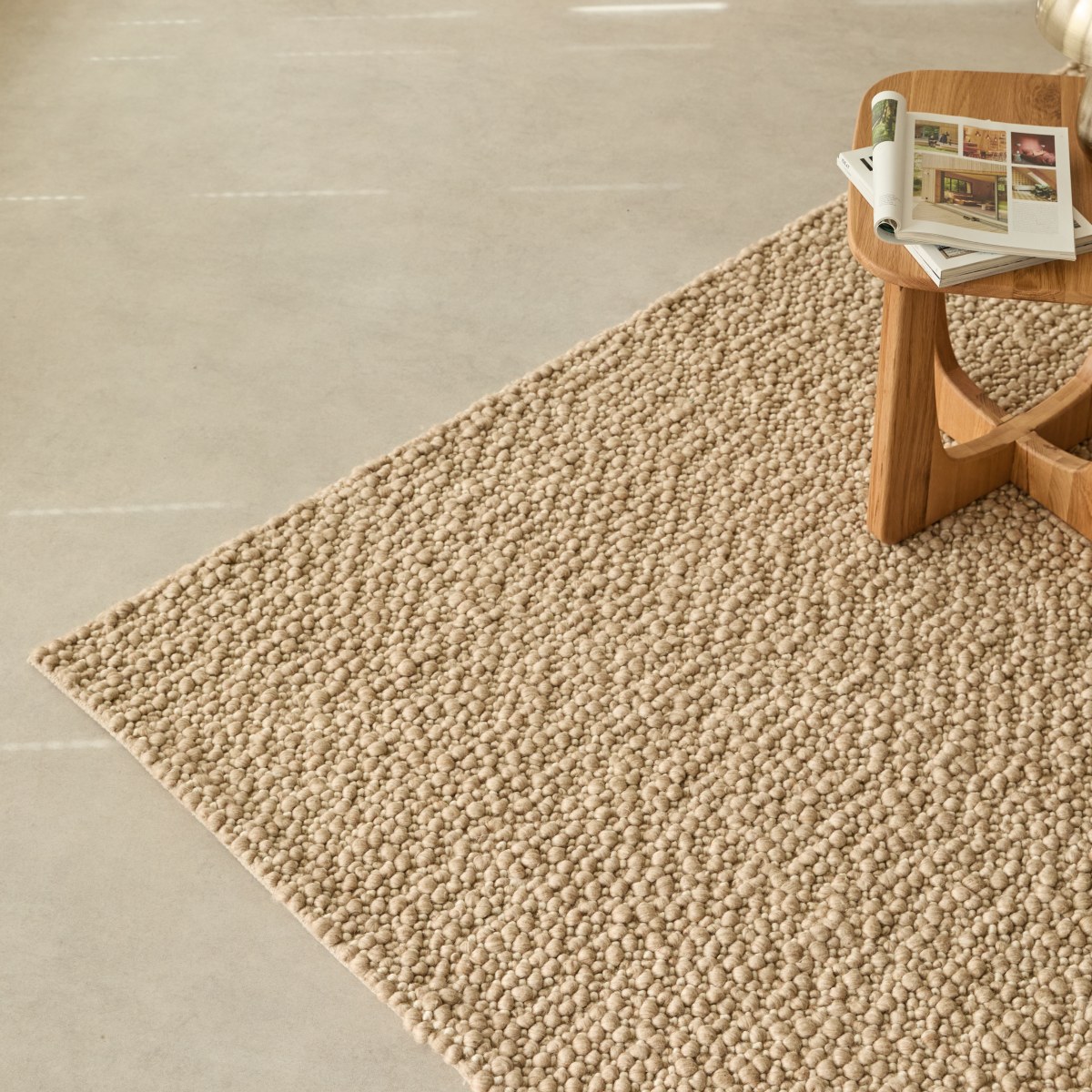 Kali - Alfombra de lana y algodón 250 x 350 cm – Beige