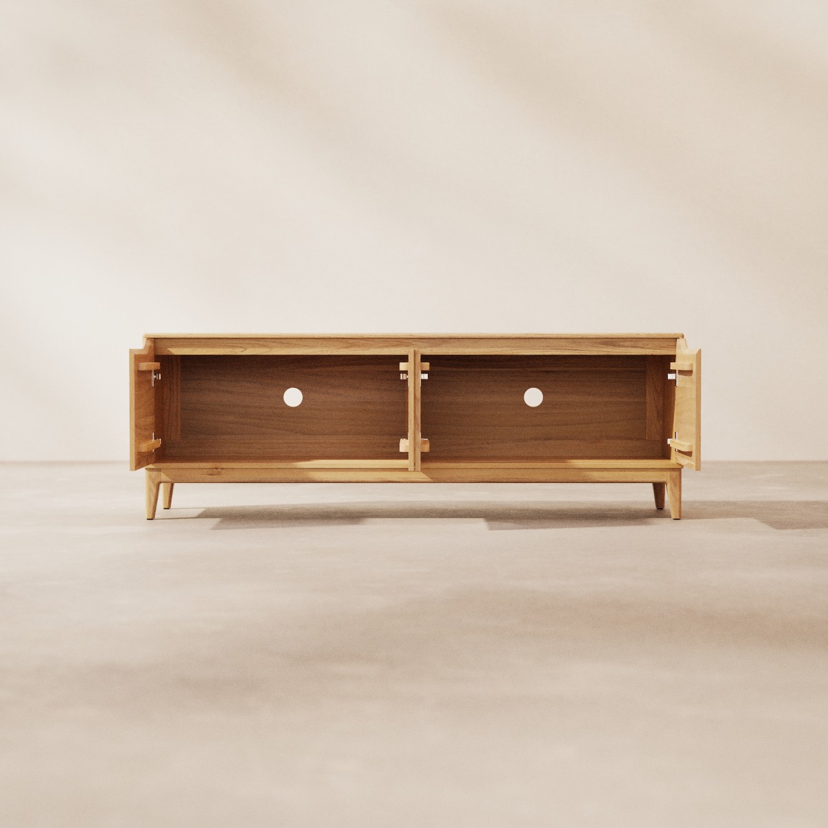 Gabrielle - TV-Schrank aus massivem hellem Mangoholz 160 cm