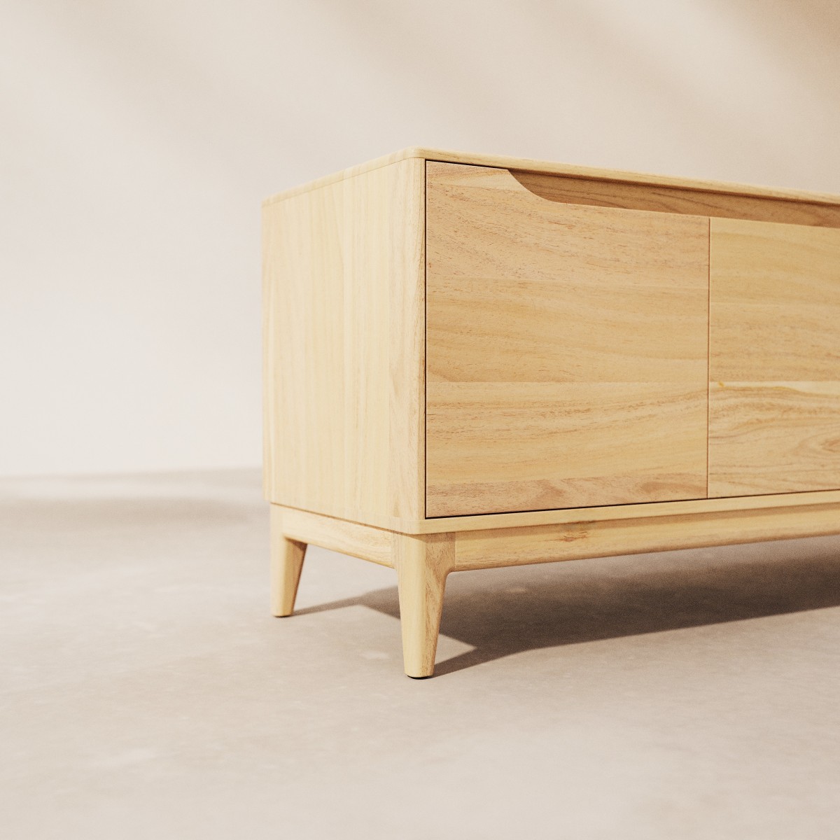 Gabrielle - TV-Schrank aus massivem hellem Mangoholz 160 cm