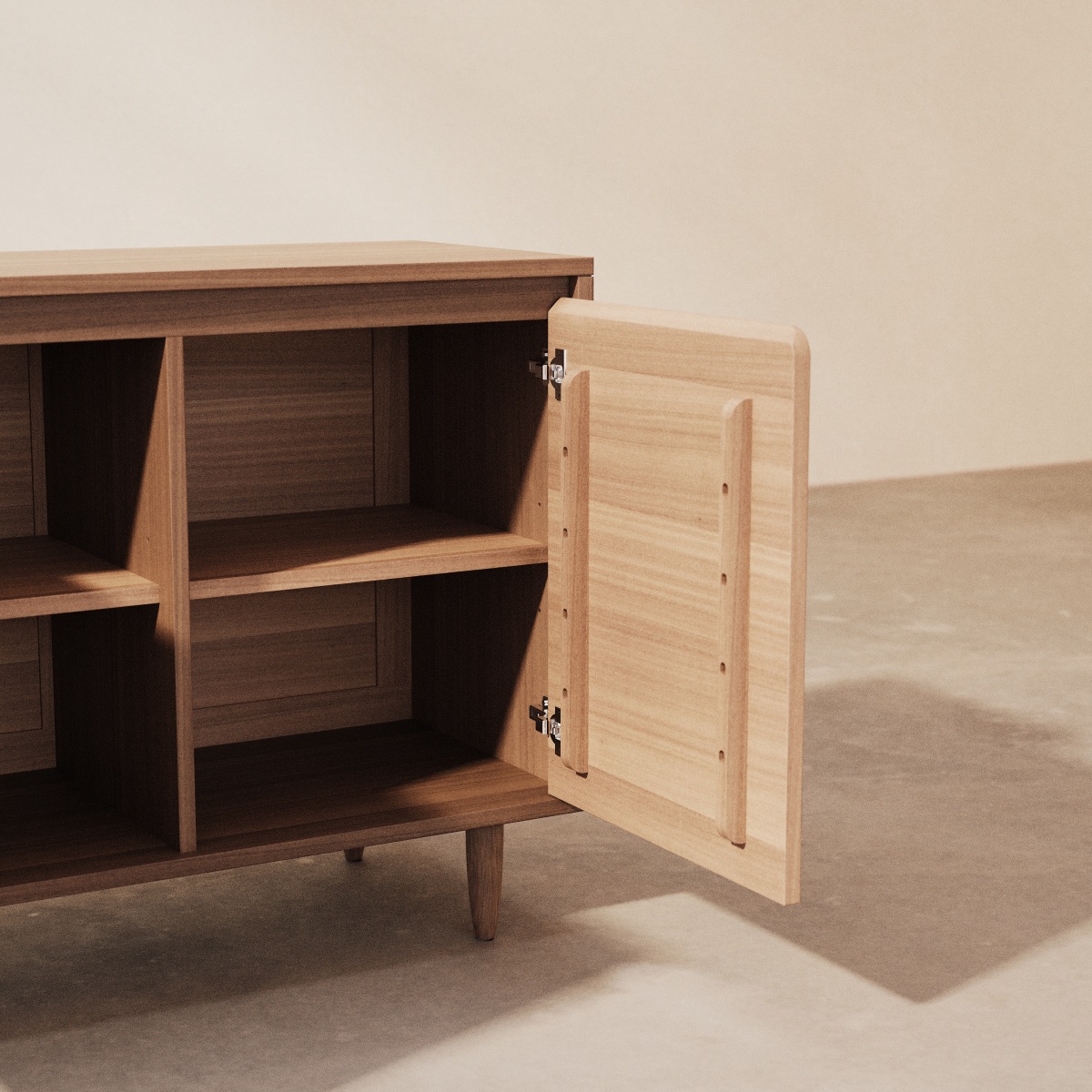 Livio - Sideboard aus massivem Hevea 100 cm