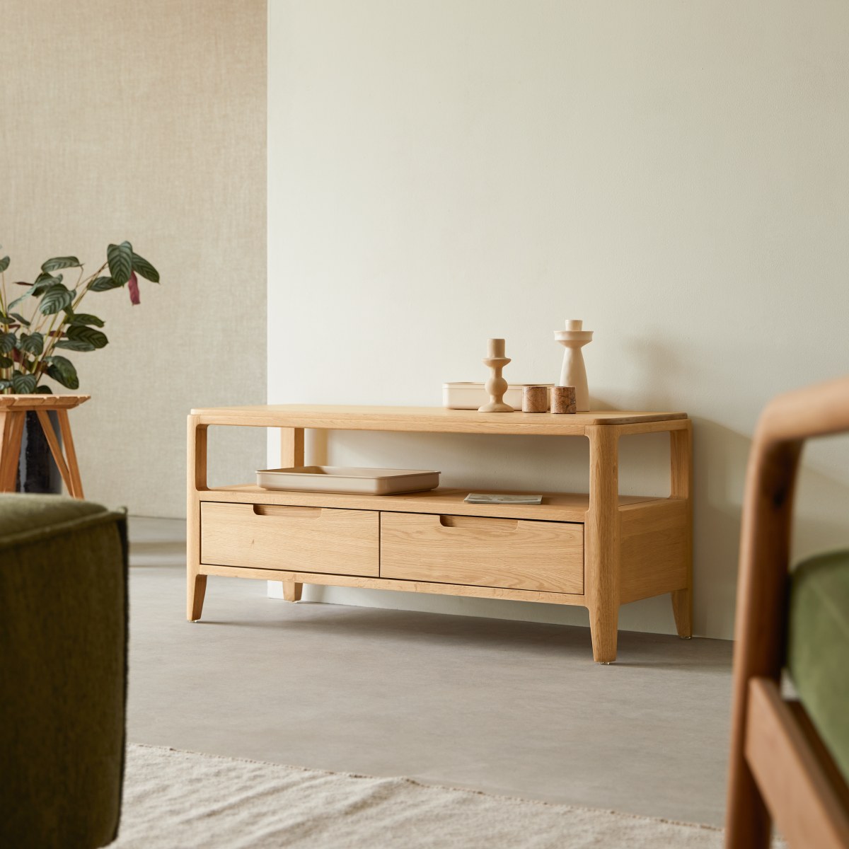 Arto - TV-Schrank aus massivem Eichenholz 100 cm