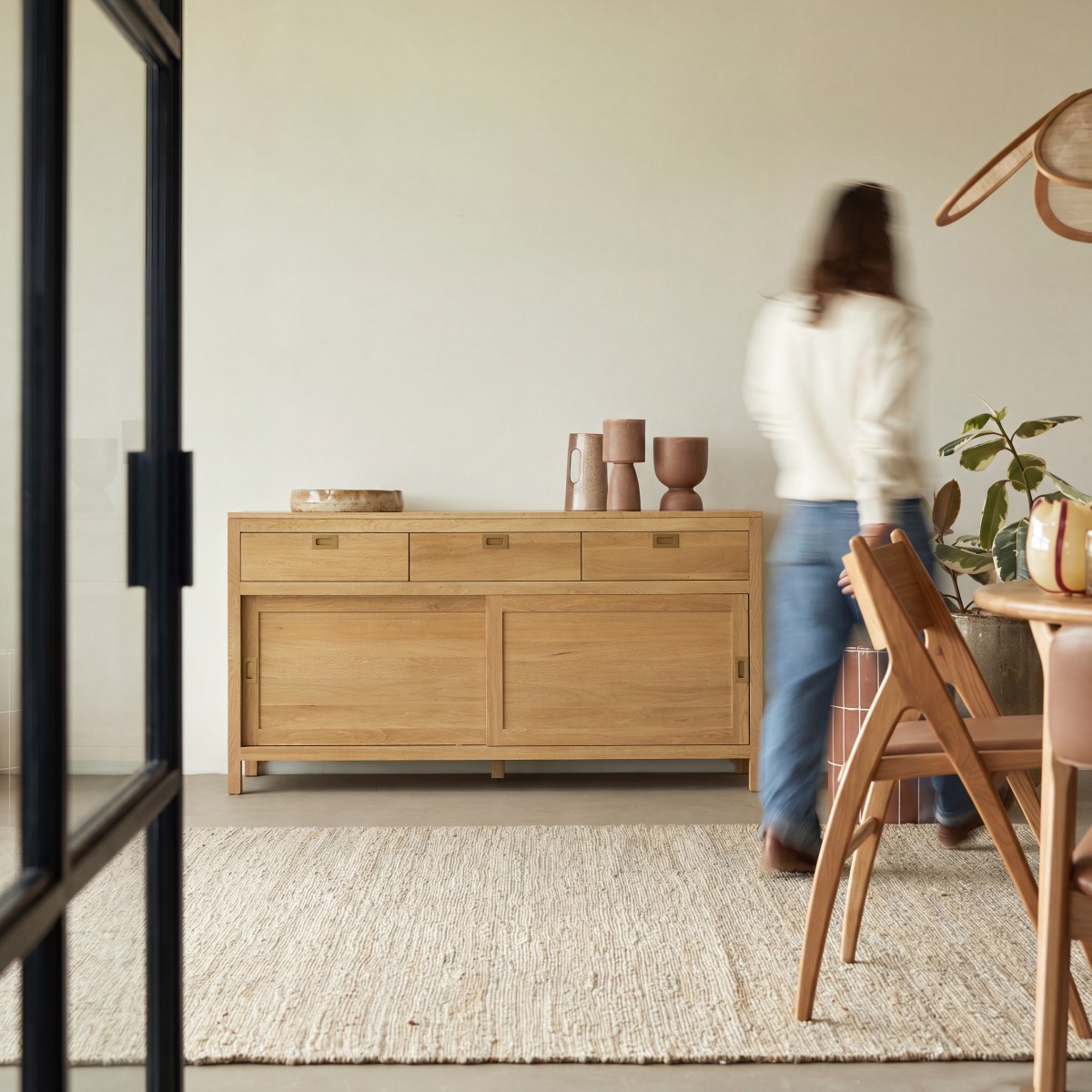Heidi - Sideboard aus massivem Eichenholz 160 cm