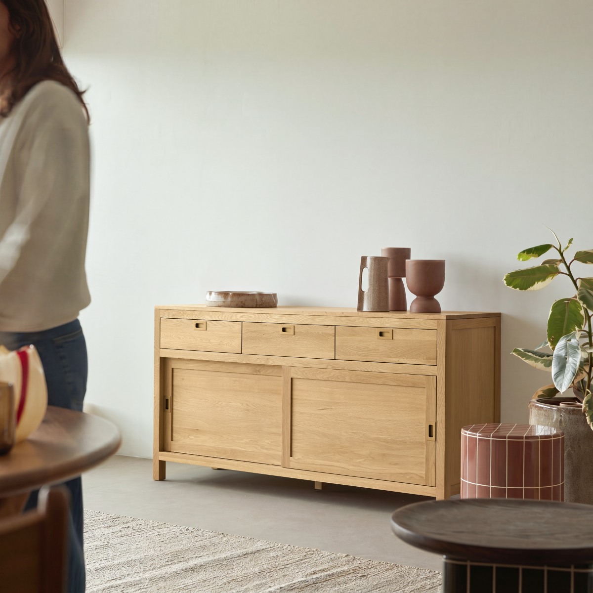 Heidi - Sideboard aus massivem Eichenholz 160 cm