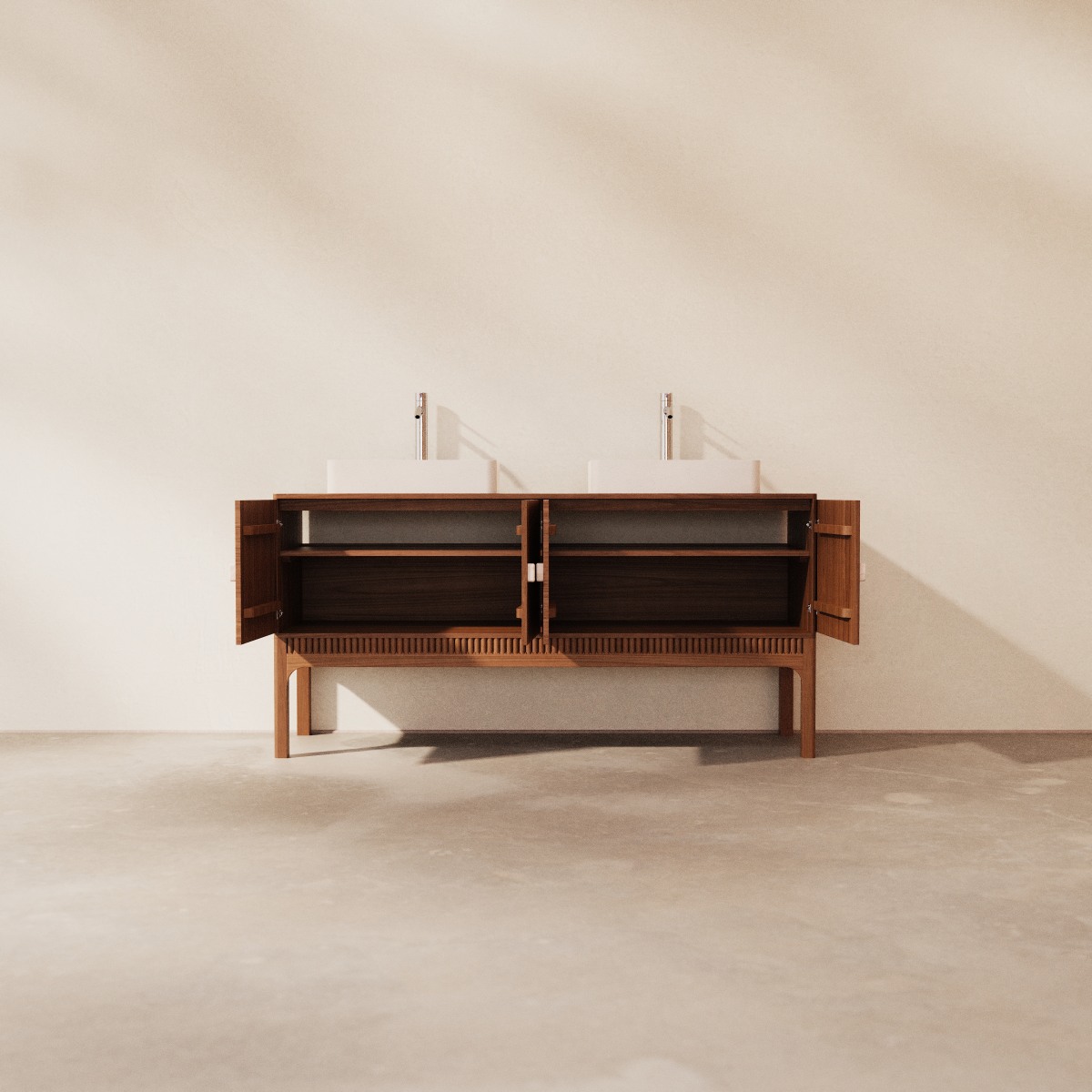 Pippa - Vanity Cabinet in solid acacia, 160 cm