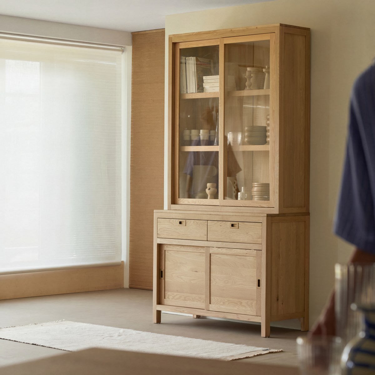 Heidi - Geschirrschrank aus massivem Eichenholz 110 cm