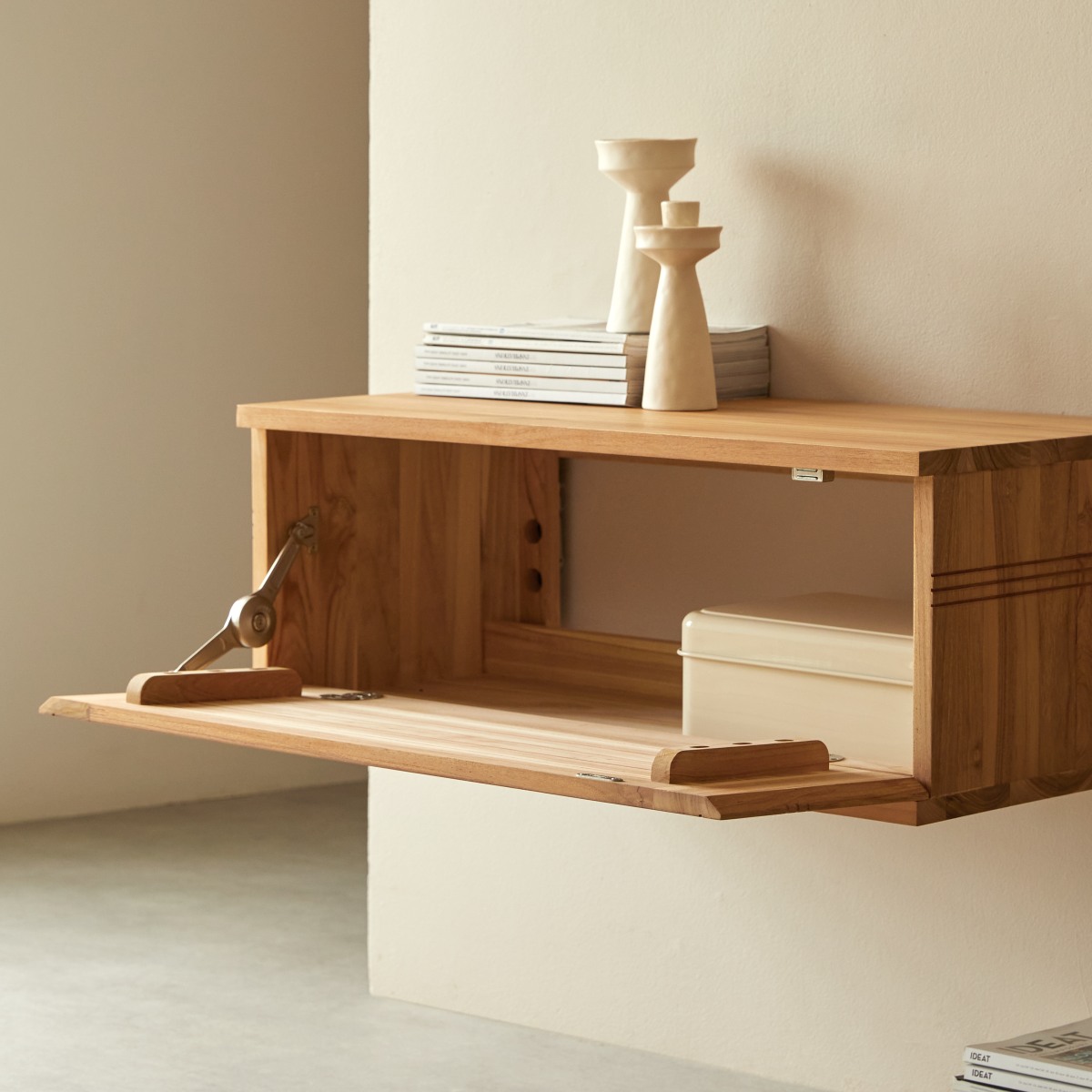 Basic - TV-Schränk aus massivem Teak 80 cm