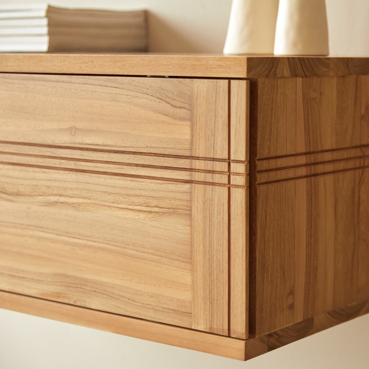 Basic - TV-Schränk aus massivem Teak 80 cm