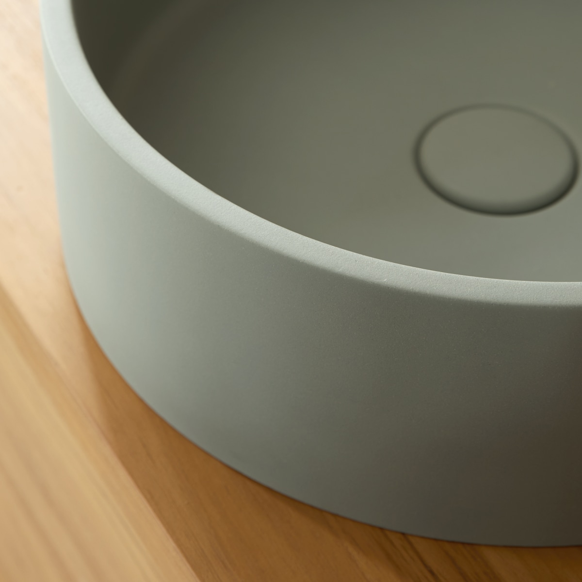 Gina - Vasque ronde béton vert de gris ∅ 39 cm
