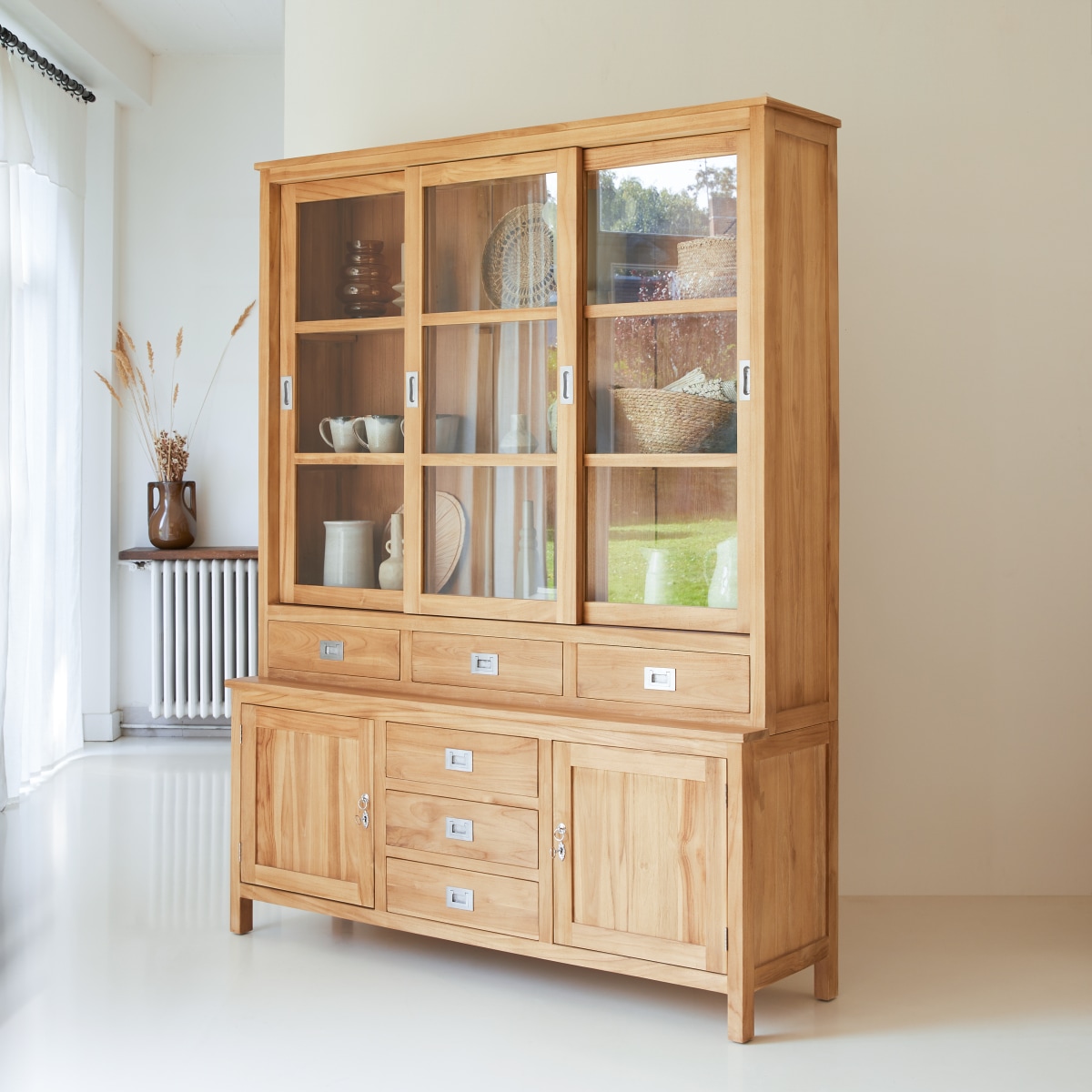 Heidi - Geschirrschrank aus massivem Teakholz 160 cm