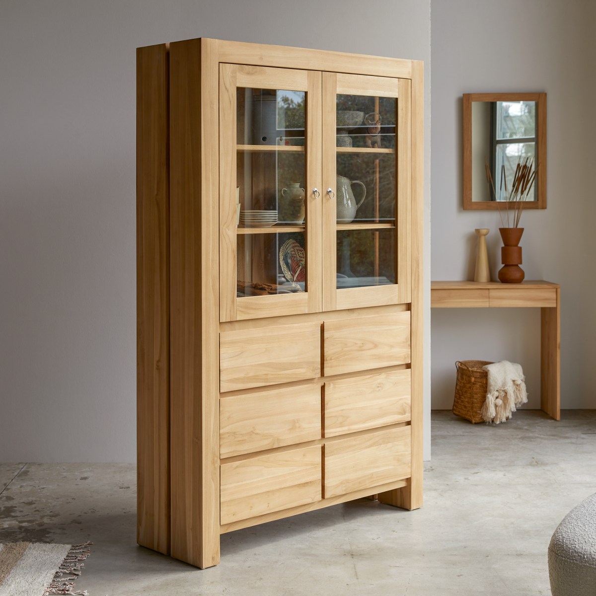 Eden - Geschirrschrank aus massivem Teakholz