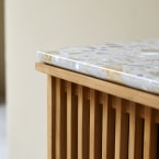 Isaure - Buffetkast van massief teakhout en premium terrazzo 160 cm