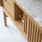 Isaure - Konsole aus massivem Teakholz und Premium-Terrazzo