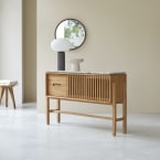 Isaure - Consoletafel van massief teakhout en premium terrazzo