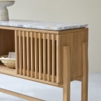 Isaure - Konsole aus massivem Teakholz und Premium-Terrazzo