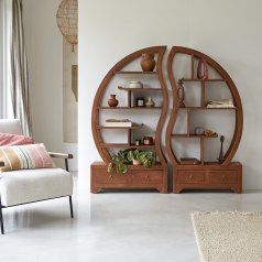 Ying Yang - Bibliothèque en teck massif