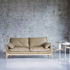 Woodnest - 2-zitsbank van massief eikenhout en Cheyenne leer