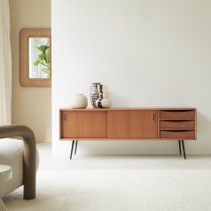 Simen - Meuble TV en acajou 155 cm